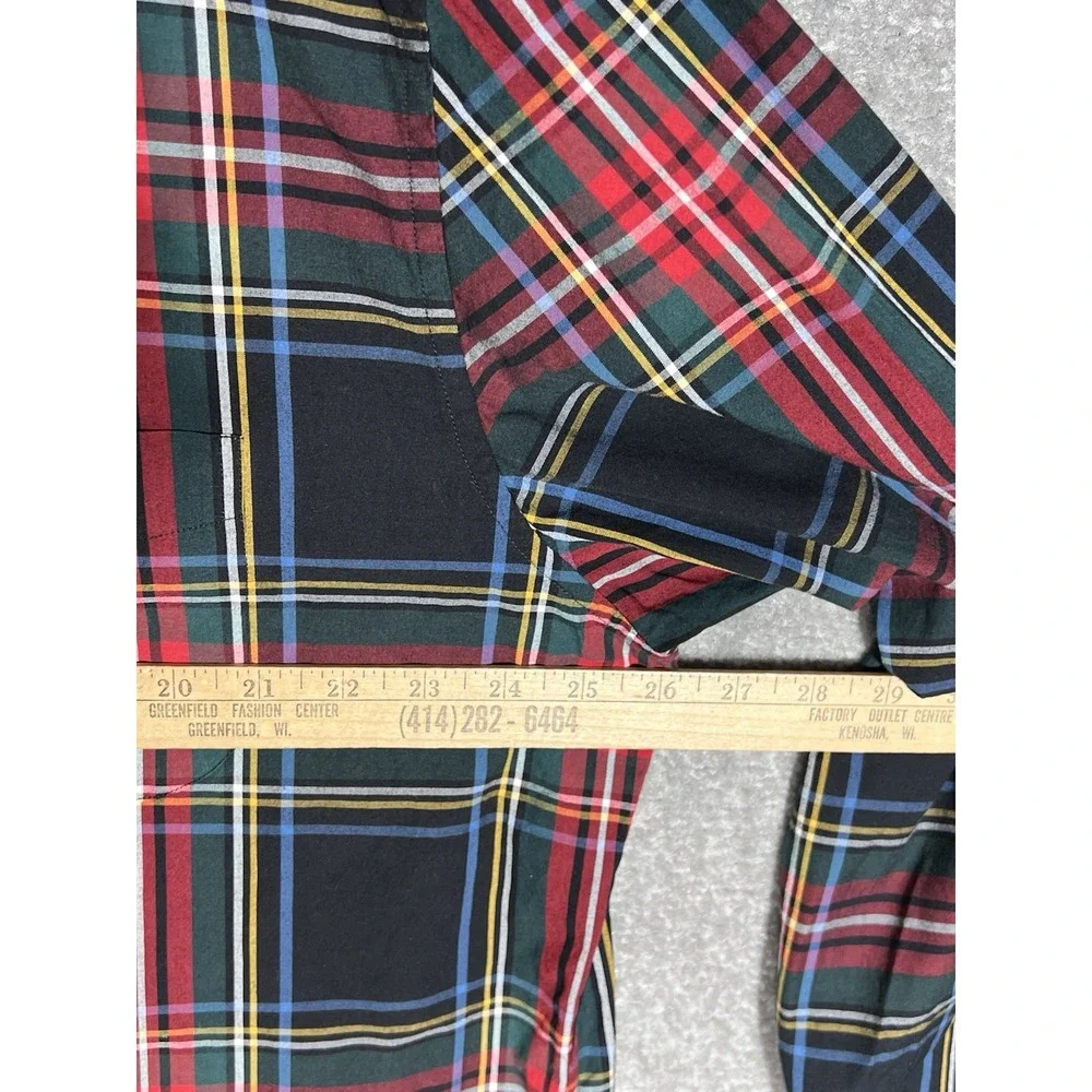 Sewn For J Crew Stretch Classic Button Down Shirt Mens Size XXL Red Plaid Pocket